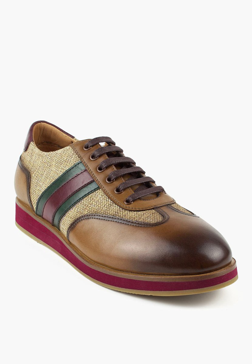 Austin Leather Sneaker Tan Handcrafted Dapper Shoe Classic MEN SHOES by Sepol Shoes – Don't Panic Shoes