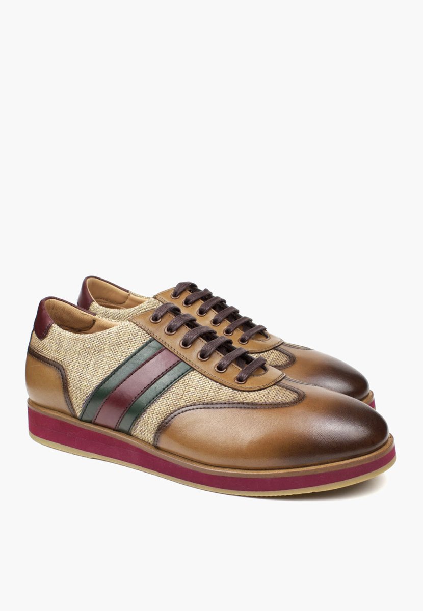 Austin Leather Sneaker Tan Handcrafted Dapper Shoe Classic MEN SHOES by Sepol Shoes – Don't Panic Shoes