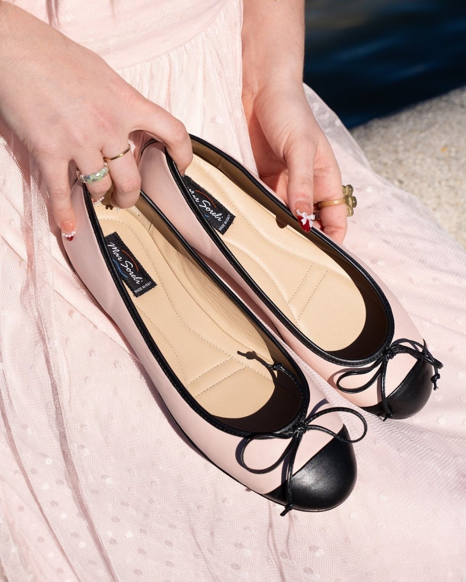 Avely Bow Cap Toe Ballet Flat Women’S Calf Leather Ballet Flats by Mar Soreli – Don't Panic Shoes