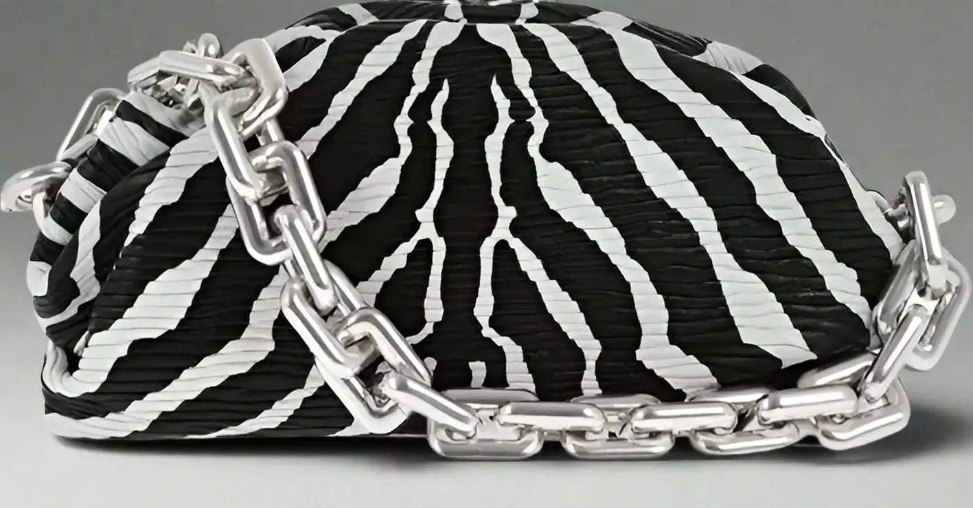 Bottega Veneta The Chain Zebra Italian Leather Handbag