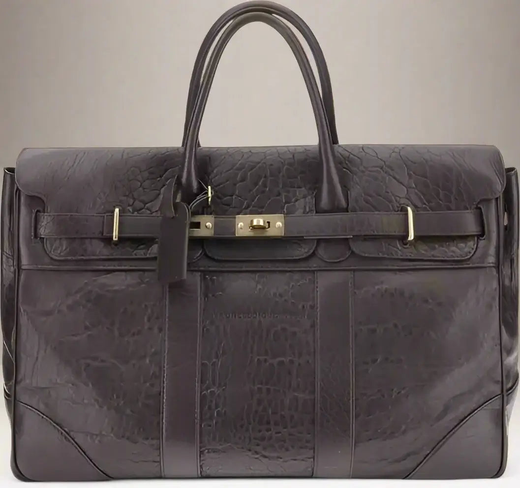 Brunello Cucinelli men's brown leather Country Travel Bag