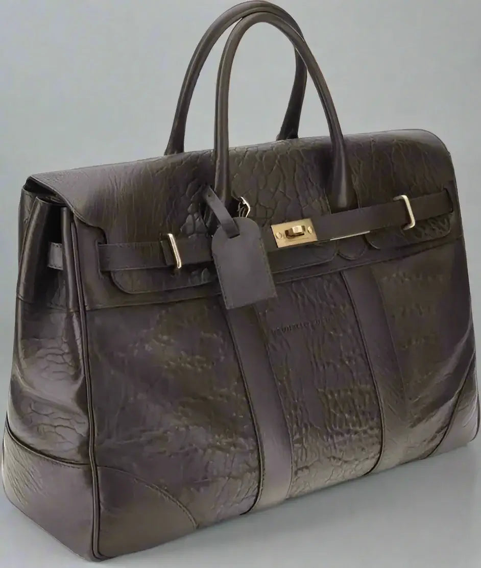 Brunello Cucinelli men's brown leather Country Travel Bag