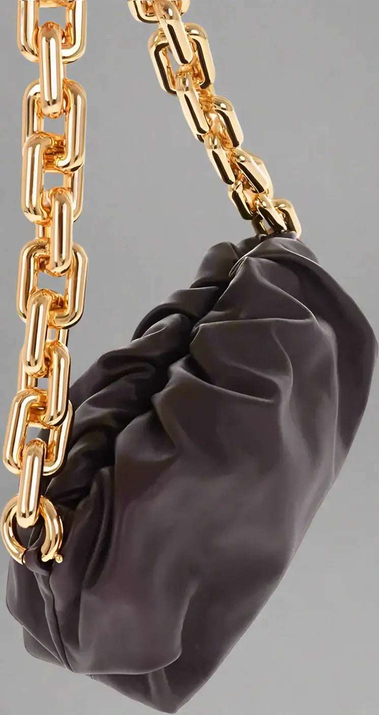 Bottega Veneta burgundy Leather THE CHAIN POUCH Bag with Magnetic Closure