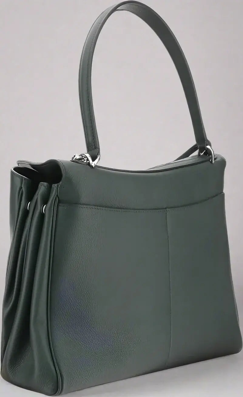 BALENCIAGA green leather Rodeo Shoulder Bag