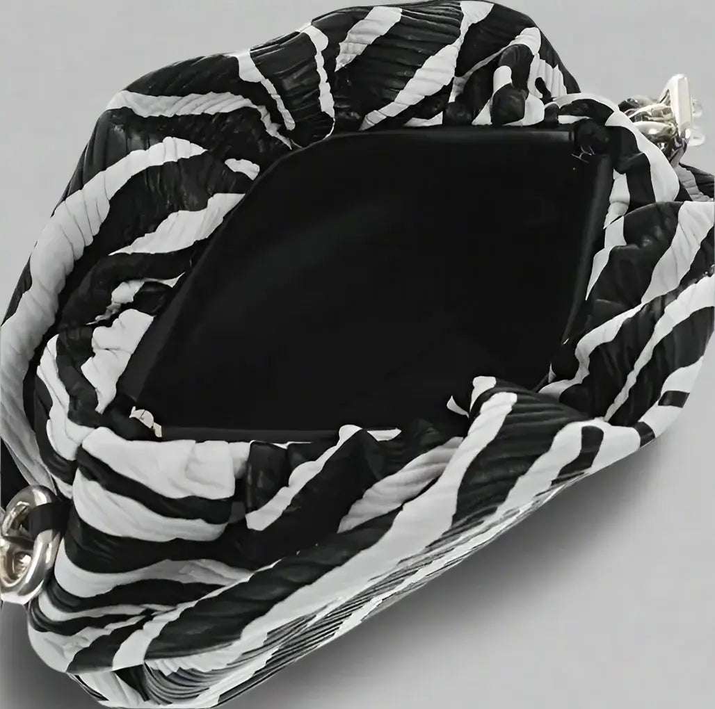 Bottega Veneta The Chain Zebra Italian Leather Handbag