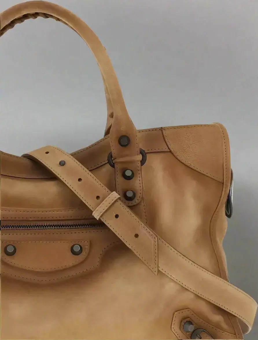 Balenciaga Suede Le Cité Medium Handbag - Designer Style
