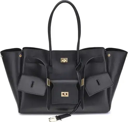 BALENCIAGA black or grey leather Bel Air medium Shoulder Bag