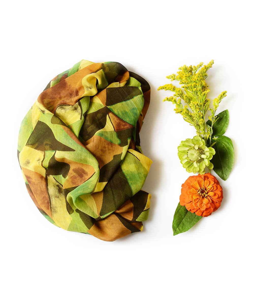 Balla Ocra 39 Bamboo Fiber Yellow Italian Craft Pattern Bamboo Scarves by Mar Soreli – Don't Panic Shoes