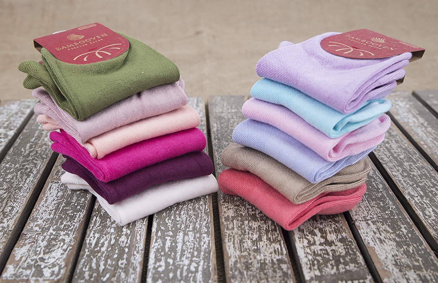 Bambooven Women’s Bamboo Ankle Socks 6-Pack - 582