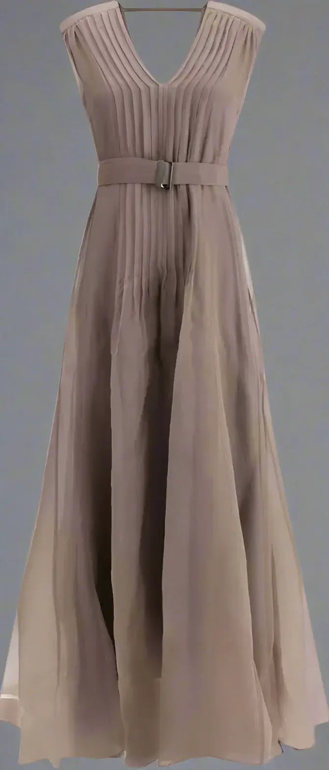 Brunello Cucinelli belted Silk Long Dress