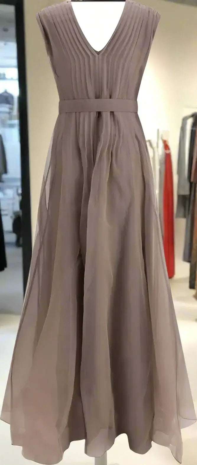 Brunello Cucinelli belted Silk Long Dress