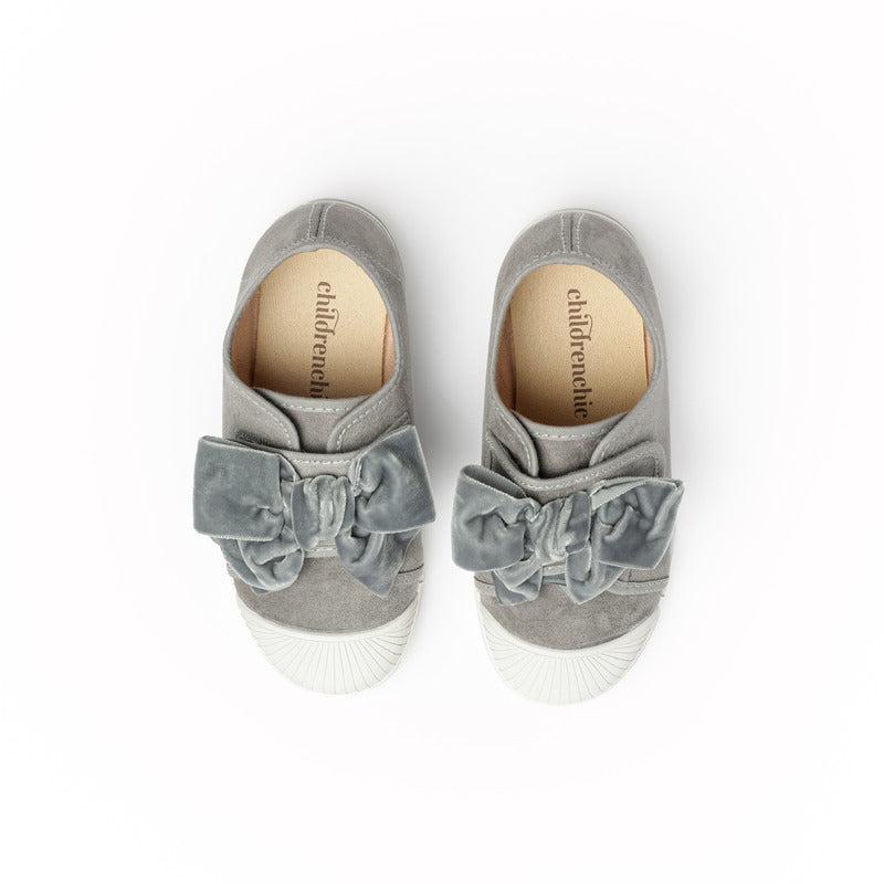 Bea Grey Adjustable Velcro Non Slip Rubber Captoe Shoe fashion by Childrenchic – Don't Panic Shoes