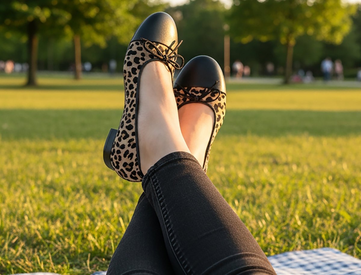 Beatrice Suede Ballerina Women’S Leopard Suede With Leather Flats by Beautiisoles – Don't Panic Shoes