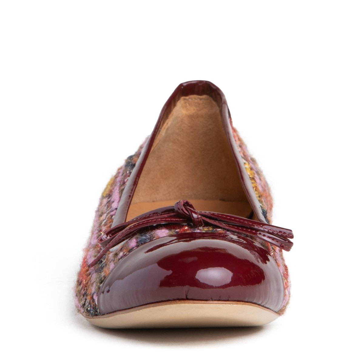 Beatrice Women’S Linen And Patent Leather Ballerina Flats by Beautiisoles – Don't Panic Shoes