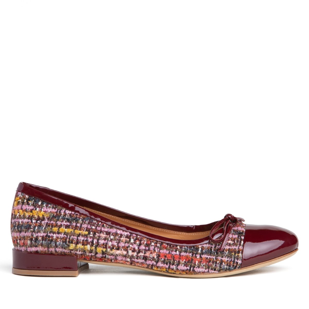 Beatrice Women’S Linen And Patent Leather Ballerina Flats by Beautiisoles – Don't Panic Shoes