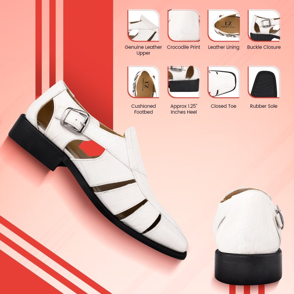 Bidwill Genuine Leather Fisherman Flat Sandals Sandals by Libertyzeno – Don't Panic Shoes