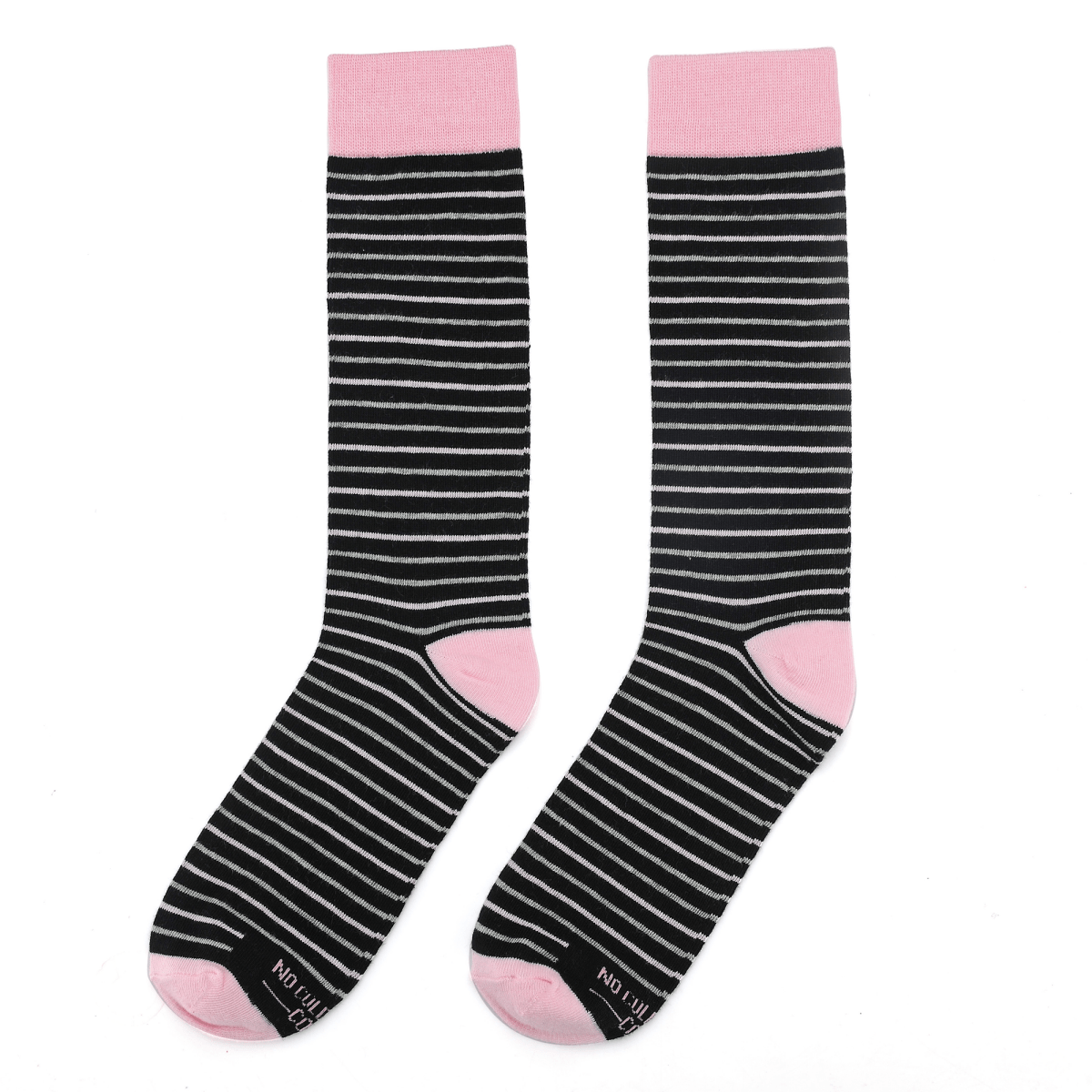 Black Pink Grey Striped Socks Wedding Office Valentine Day Dress Socks For Men And Women Soft Cotton Socks by No Cold Feet – Don't Panic Shoes