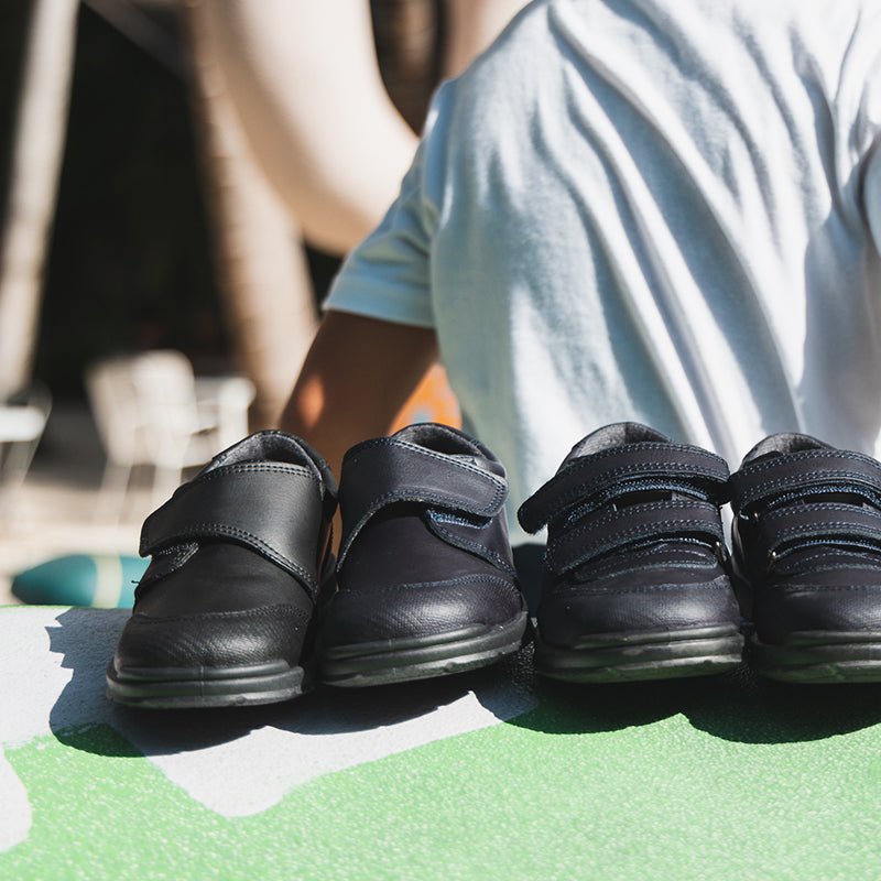 Blake Navy Adjustable Velcro Non Slip Rubber Soles Cushion uniform by Childrenchic – Don't Panic Shoes