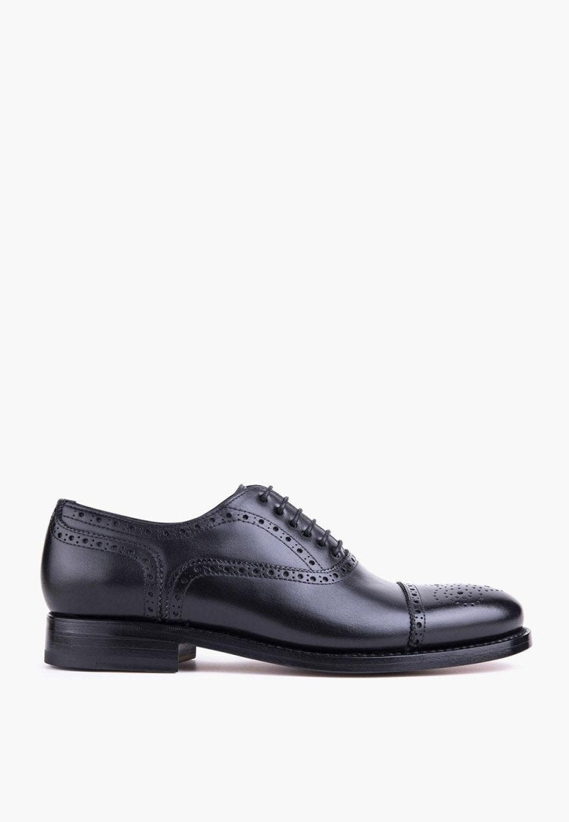 Blake Rapid Stitched Oxford Leather Black Double Sole Men Shoes by Sepol Shoes – Don't Panic Shoes