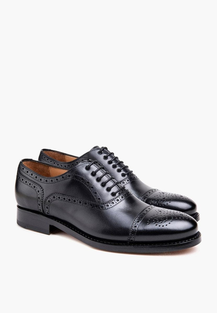 Blake Rapid Stitched Oxford Leather Black Double Sole Men Shoes by Sepol Shoes – Don't Panic Shoes