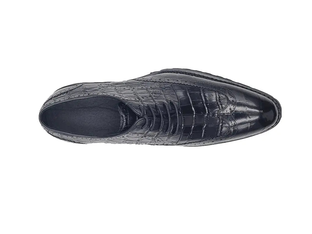 Blucher Alligator Embossed Oxford Calfskin Leather Ks482 - 11e Shoes by Carrucci Shoes – Don't Panic Shoes