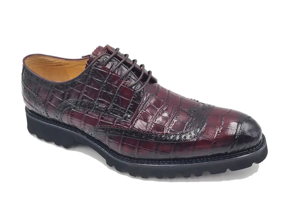 Blucher Alligator Embossed Oxford Calfskin Leather Ks482 - 11e Shoes by Carrucci Shoes – Don't Panic Shoes