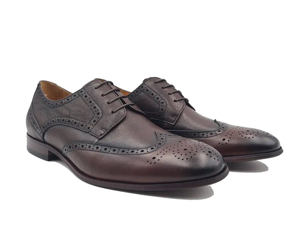 Blucher Style Oxford Tumbled Calf Leather Flex Sole Ks621 - 01 Shoes by Carrucci Shoes – Don't Panic Shoes