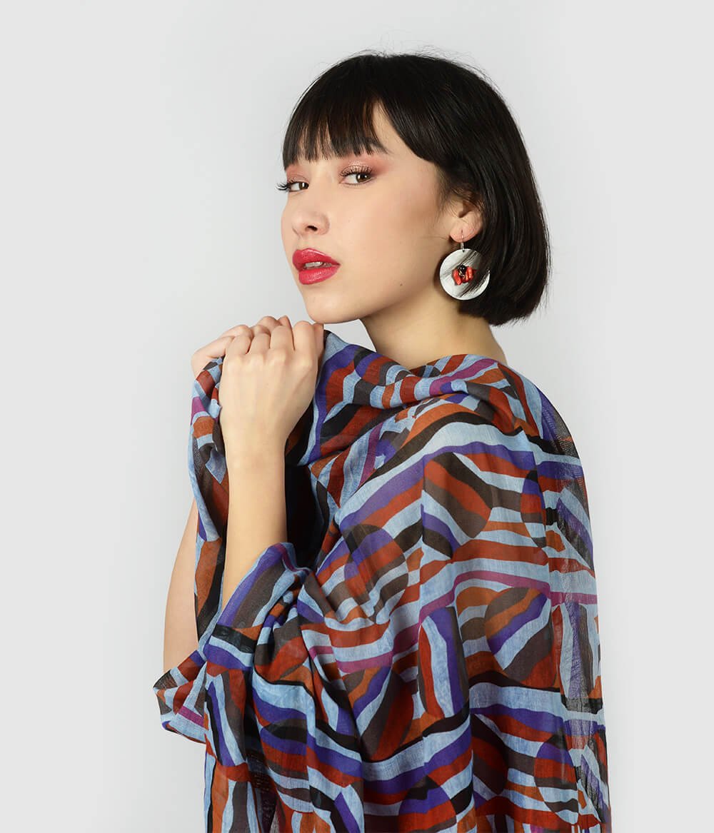 Boetti 83 Lilac Bamboo Fiber Art Print Handcrafted Florence Bamboo Scarves by Mar Soreli – Don't Panic Shoes