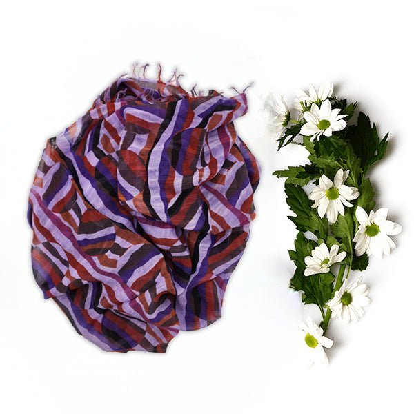 Boetti 83 Lilac Bamboo Fiber Art Print Handcrafted Florence Bamboo Scarves by Mar Soreli – Don't Panic Shoes
