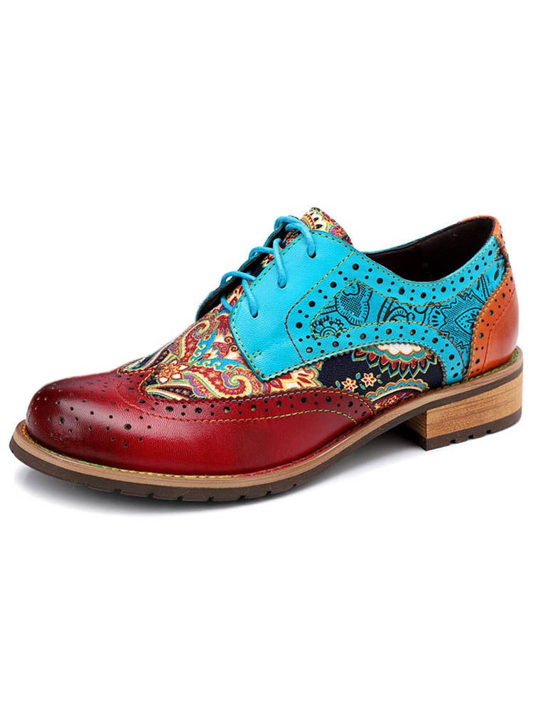 Bohemian Handmade Brogue Shoes Flat by Colorstepshoes – Don't Panic Shoes
