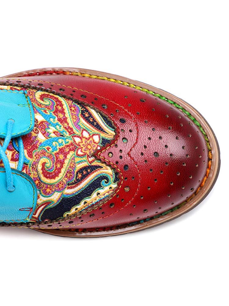 Bohemian Handmade Brogue Shoes Flat by Colorstepshoes – Don't Panic Shoes