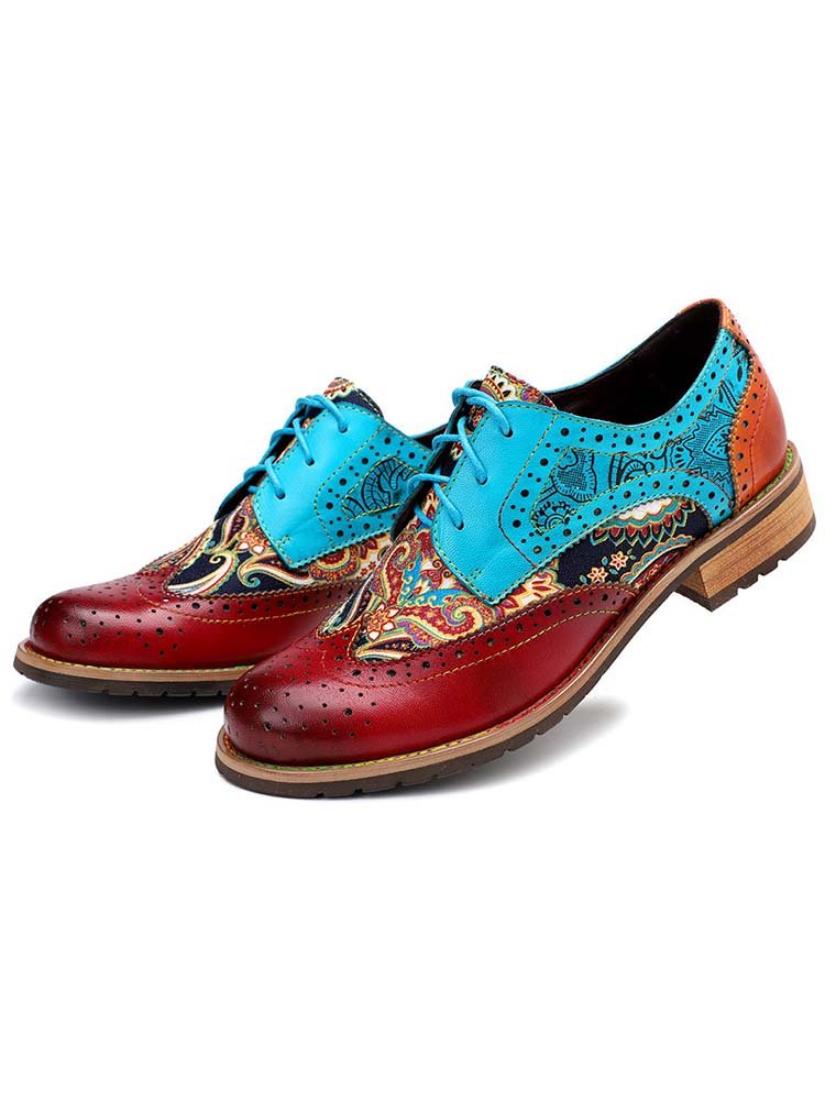 Bohemian Handmade Brogue Shoes Flat by Colorstepshoes – Don't Panic Shoes