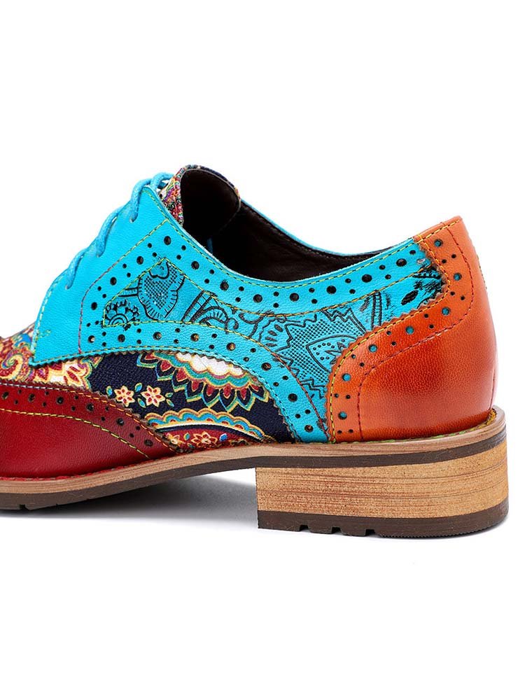 Bohemian Handmade Brogue Shoes Flat by Colorstepshoes – Don't Panic Shoes