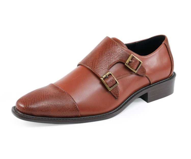 Bolano Bancroft Cognac Double Monk Strap Men's Leather Shoes Monk Straps by Bolano – Don't Panic Shoes