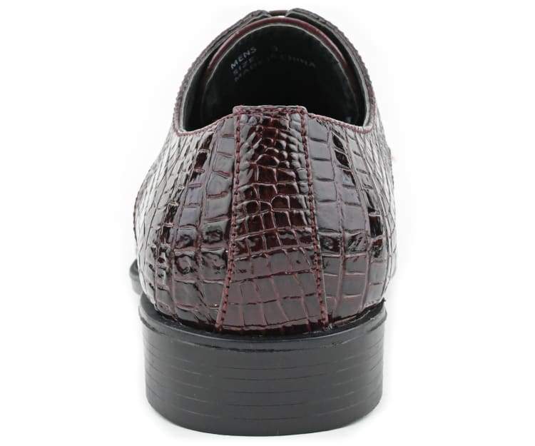 Bolano Bandit Men's Burgundy Croc Oxford Shoes Oxfords by Bolano – Don't Panic Shoes