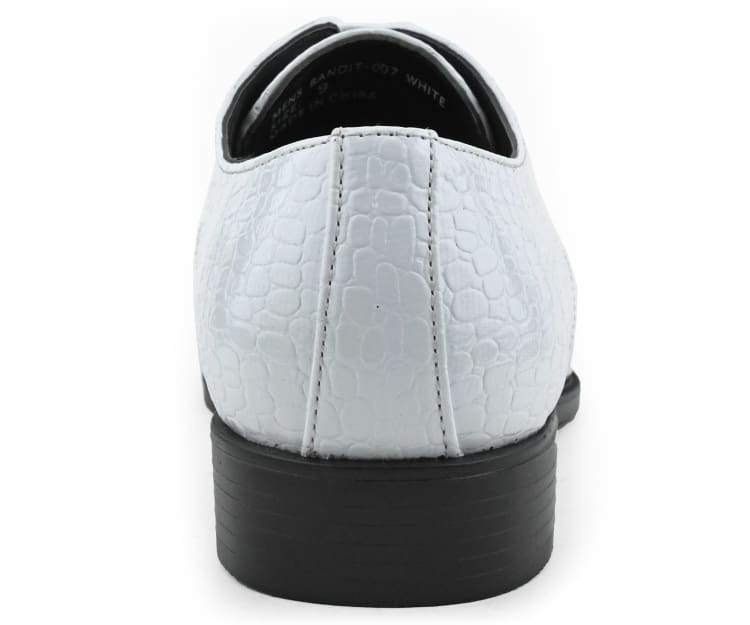 Bolano Bandit Men's Oxford White Croc Dress Shoes Oxfords by Bolano – Don't Panic Shoes