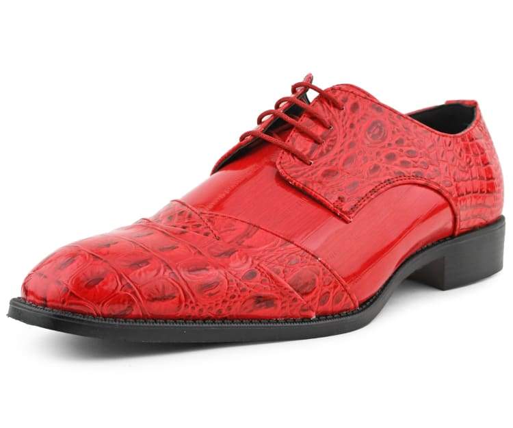 Bolano Bandit Men's Red Croc Oxford Dress Shoes Oxfords by Bolano – Don't Panic Shoes