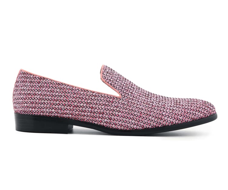 Bolano Emelio Men's Pink Tuxedo Slippers Smoking Slippers by Bolano – Don't Panic Shoes