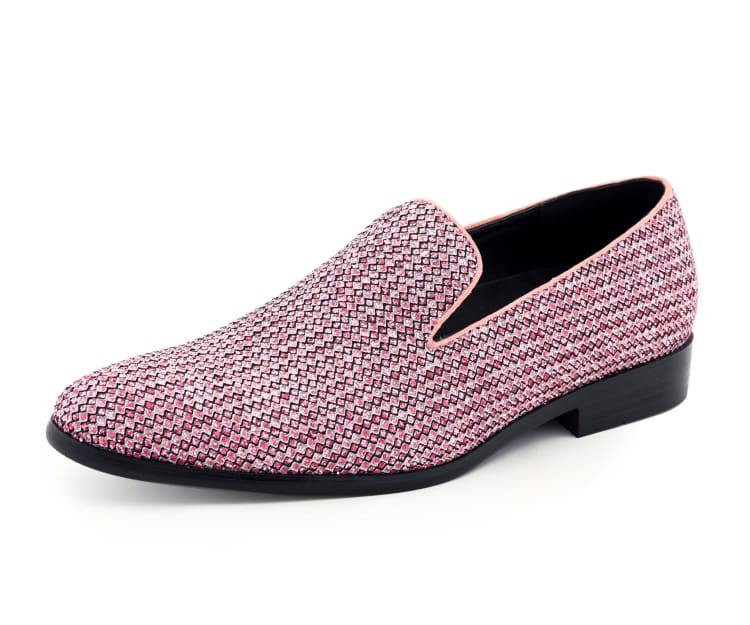 Bolano Emelio Men's Pink Tuxedo Slippers Smoking Slippers by Bolano – Don't Panic Shoes