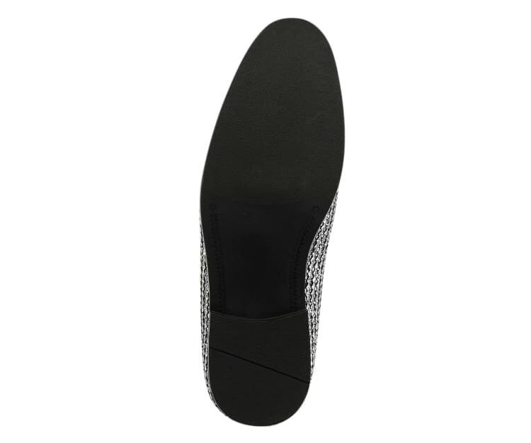 Bolano Emelio Silver Glitter Encrusted Men's Formal Slip On Dress Shoe Smoking Slippers by Bolano – Don't Panic Shoes