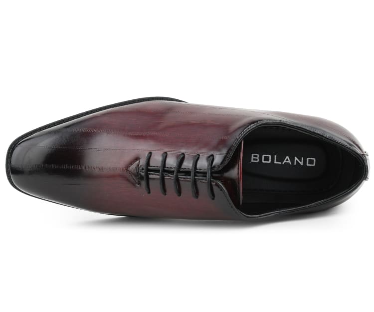 Bolano Exotic Elegance Burgundy Eel Skin OxfordS Women’s Oxfords by Bolano – Don't Panic Shoes
