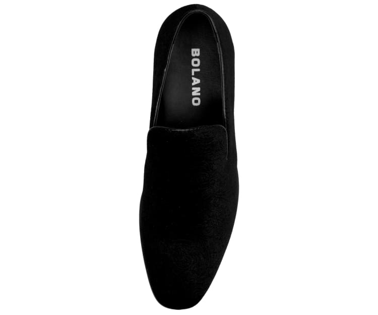 Bolano Jay Black Men's Velvet Smoking Slippers Loafers by Bolano – Don't Panic Shoes