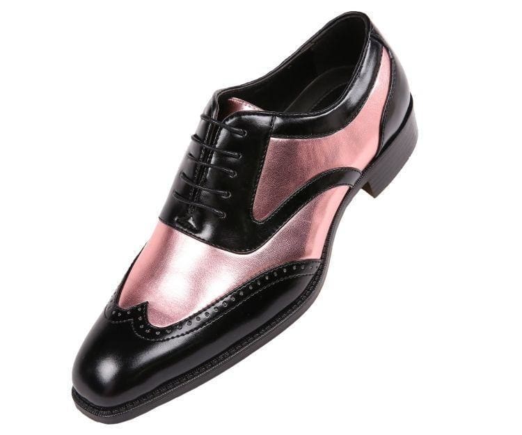Bolano LawSon Elegant Metallic Oxfords Men’s Rose Gold Black Oxfords by Bolano – Don't Panic Shoes
