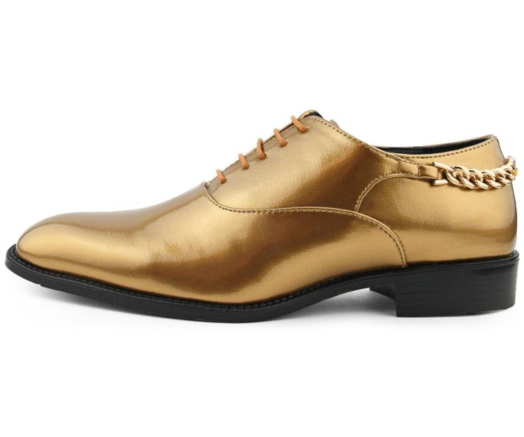 Bolano Men's Chainz Gold Oxfords by Bolano – Don't Panic Shoes