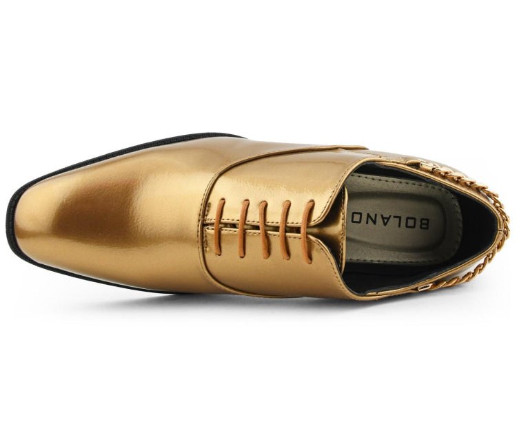 Bolano Men's Chainz Gold Oxfords by Bolano – Don't Panic Shoes