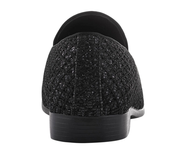 Bolano Sarlo Black Men’S Glitter Loafers Loafers by Bolano – Don't Panic Shoes