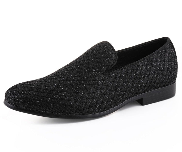 Bolano Sarlo Black Men’S Glitter Loafers Loafers by Bolano – Don't Panic Shoes