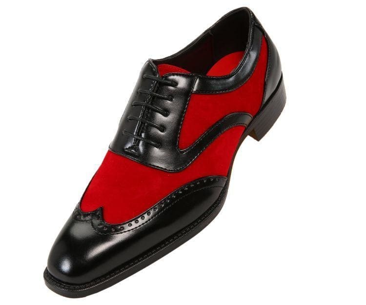 Brighton Wingtip Men's Red And Black Leather Wingtip Dress Shoes Oxfords by Sio – Don't Panic Shoes