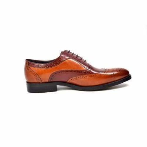 British Walkers Adam Men's Burgundy And Cognac Leather Loafers Shoes by British Walkers – Don't Panic Shoes