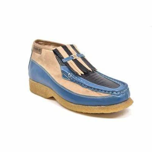 British Walkers Apollo 2 Men's Beige And Blue Snake Skin Shoes by British Walkers – Don't Panic Shoes